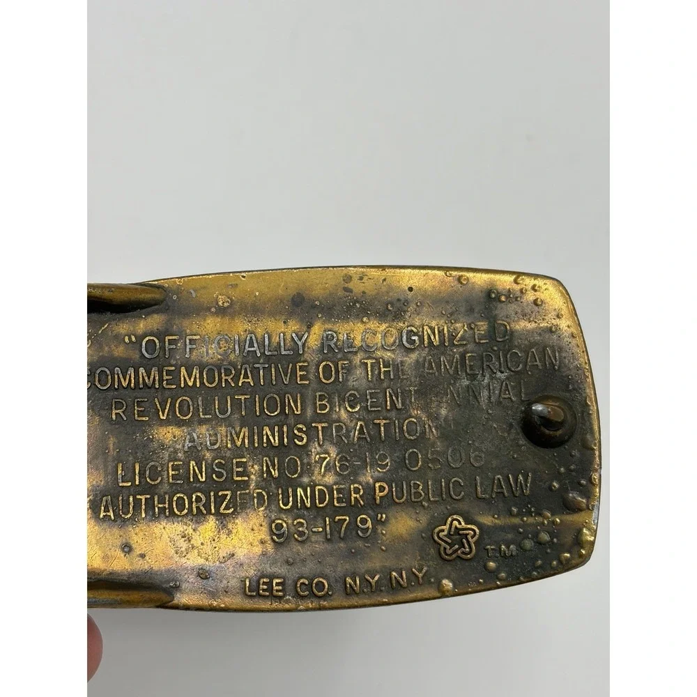 1976 American Bicentennial Belt Buckle 1776-1976 USA Revolution Collectible